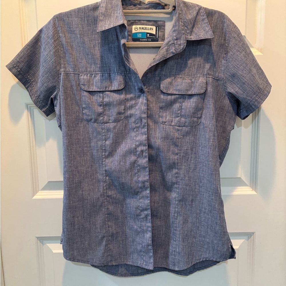 Magellan Outdoors Classic Fit Blue Shirt